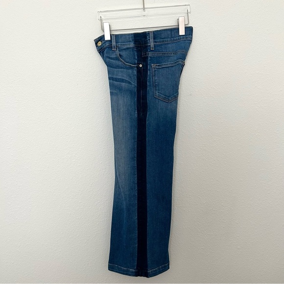 FRAME Denim Le Vintage Crop Jeans Flare Two-Tone Contrast Wide Fall Blue Size 25 - Picture 9 of 16
